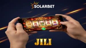 playing online slots using mobile phone featuring Solarbet and JILI
